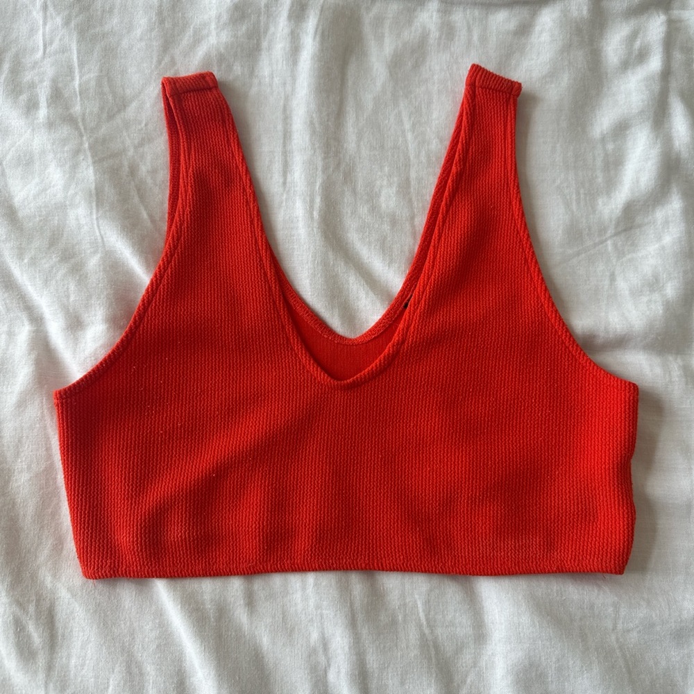 Orange crop bra top